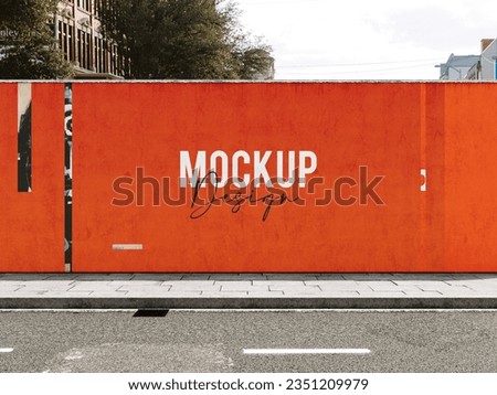 A road wall mockup design  Royalty-Free Stock Photo #2351209979
