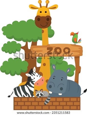 illustration of isolated animal zoo vector