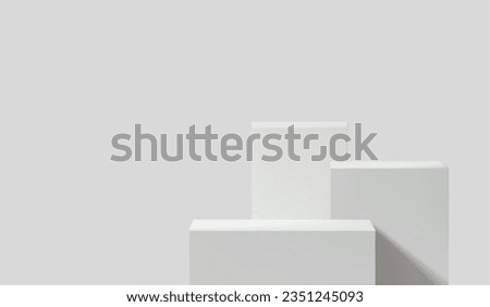 Abstract 3D Vector minimal scene for mockup product display. Cosmetic product background for sale event concept. Stage showcase on white display studio background. Vector EPS10 Royalty-Free Stock Photo #2351245093