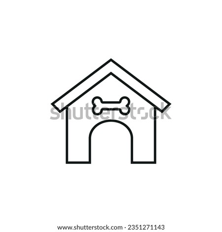 Doghouse icon vector illustration. Animal house on isolated background. Simple dog house sign concept.