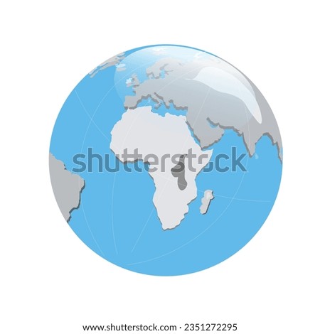 World globe with stand vector set. Globe of planet earth vector illustration for concept of kid learning or world travelling. Flat vector in cartoon style.