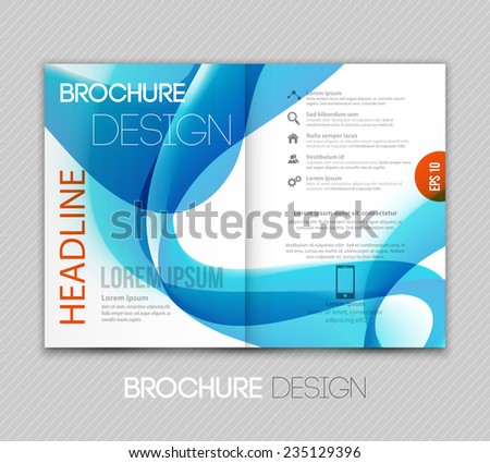 Vector Abstract template brochure design with blue wave