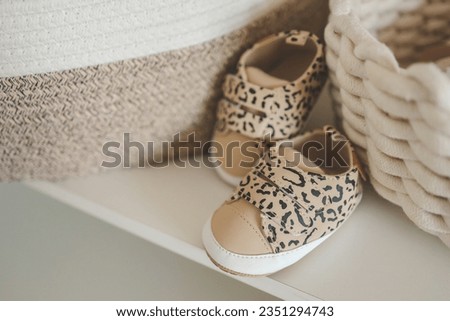 Children's stylish shoes for a newborn.