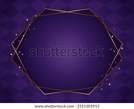 Halloween holiday vector illustration purple diamond-shaped wall background with golden frame 