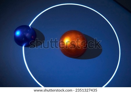 The rotation of the planet around the star, the layout. Study of physics and astronomy