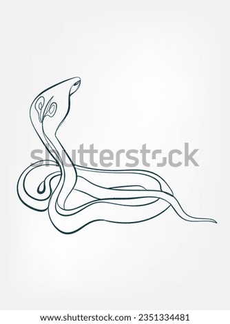 snake vector line art animal wild life single one line hand drawn illustration isolated