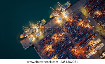 Shipyard Cargo Container Sea Port Freight forwarding service logistics and transportation. International Shipping Depot Custom Port for import export trade Transport Business manufacturing shipping 