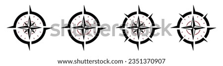 Compass logo icon set. Wind rose icon, Vector illustration