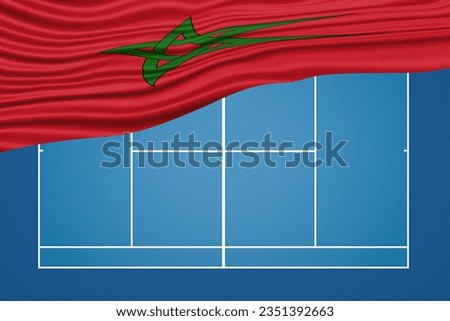 Morocco Wavy Flag Tennis Court, Hard court