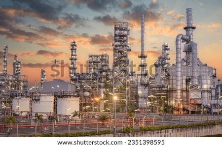 Oil and Gas Industrial zone,The equipment of oil refining,Close-up of industrial pipelines of an oil-refinery plant,Detail of oil pipeline with valves in large oil refinery. Royalty-Free Stock Photo #2351398595