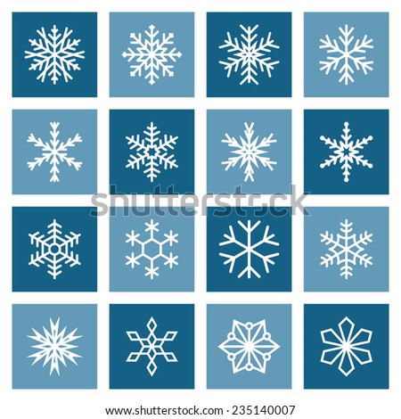 Snowflakes icons. Vector illustration