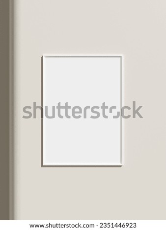Poster frame mockup in white interior background