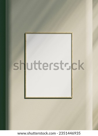 Blank picture frame, realistic picture frame. Empty white picture frame mockup template with shadow