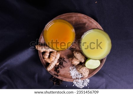 This is a photo of herbal products, namely the rice kencur herb and the turmeric tamarind herb, which are very beneficial for the immune system 