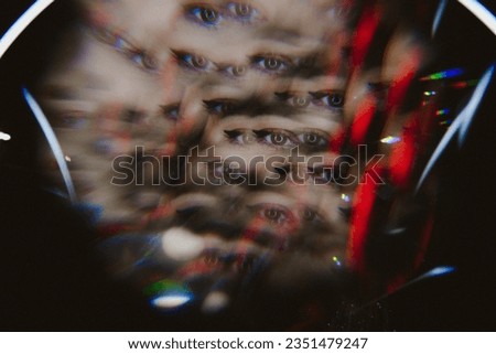 girl's eye through a prism close-up
