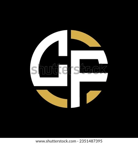 CF letter logo design on black background. CF creative initials letter logo concept.  
