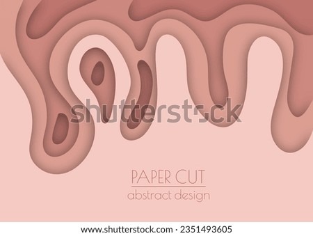 3d layout of the cover, banner, leaflet in the style of cut paper. Abstract smooth shapes create the effect of depth and space. Abstract background for creative design and creative idea