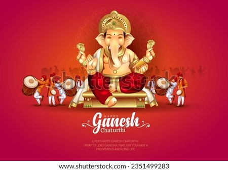 Lord Ganpati on Ganesh Chaturthi background. abstract vector illustration design Royalty-Free Stock Photo #2351499283