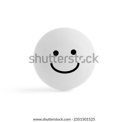 One round pill with smiling face on white background