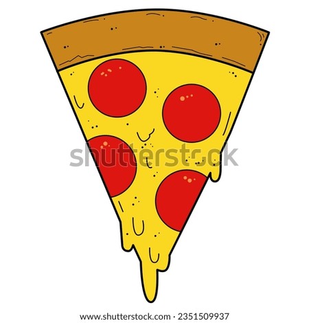 Illustration of cheese pizza with pepperoni