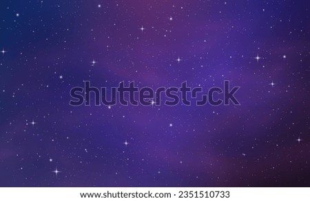 Infinite universe and starry night sky. Magic color galaxy. Horizontal space background with realistic nebula, stardust and shining stars. Concept of web banner. Vector illustration.