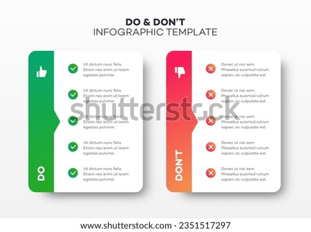 Do and dont infographic template vector Royalty-Free Stock Photo #2351517297