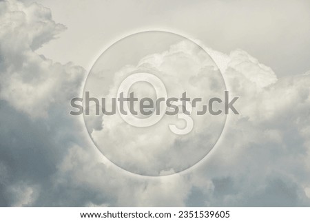 O3 ozone hole eco problem sign highlighted high up in the dark cloudy sky. Ecology conceptual designs and icons Royalty-Free Stock Photo #2351539605