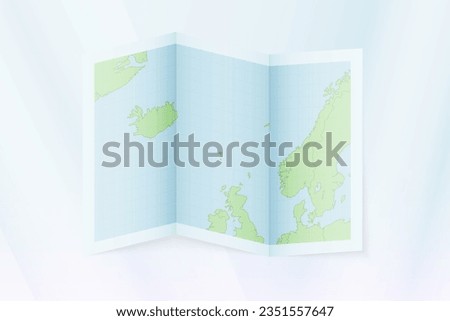 Faroe Islands map, folded paper with Faroe Islands map. Vector illustration.
