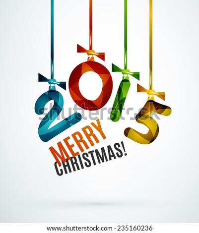 2015 Happy New Year Concept, Festive Christmas Holiday Icon
