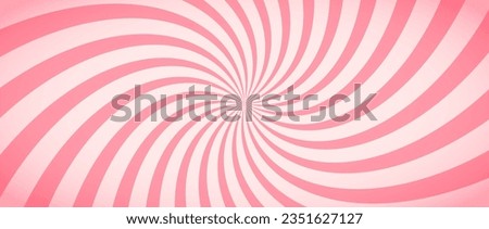 Candy color sunburst background. Abstract pink sunbeams design wallpaper. Colorful spinning lines for template, banner, poster, flyer. Sweet rotating cartoon swirl or whirlpool. Vector backdrop  Royalty-Free Stock Photo #2351627127