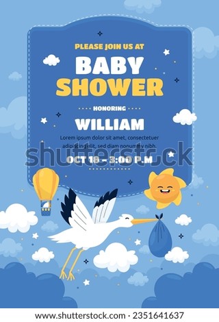 baby shower background. baby shower invitation card. baby girl, baby boy. balloons on blue and pink background. It's a boy. It's a girl. Vector illustration. Poster, Banner, Greeting card. party.