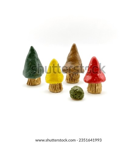 Cartoon tree moulded from coloured clay, colourful and cute.