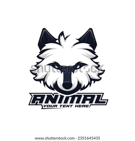 White fox illustration vector, fox mascot esport logo design, wolf logo, dog illustration, fox icon.