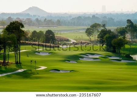 golf course sport, Golfing Holidays in Thailand Royalty-Free Stock Photo #235167607