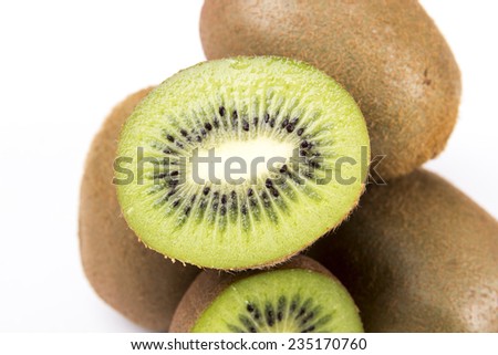 Half Kiwi fruit view from above