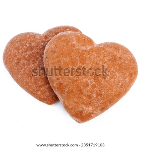 Heart shaped cookie on white background