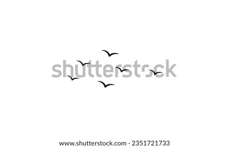 Simple birds flying illustration vector. Royalty-Free Stock Photo #2351721733