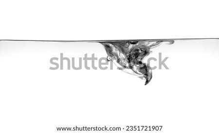 Black color or ink is smoke on white background,Abstract smoke pattern,Colored liquid dye,Splash paint