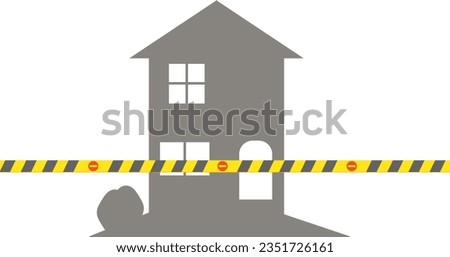 
Clip art of house covered with no-entry tape