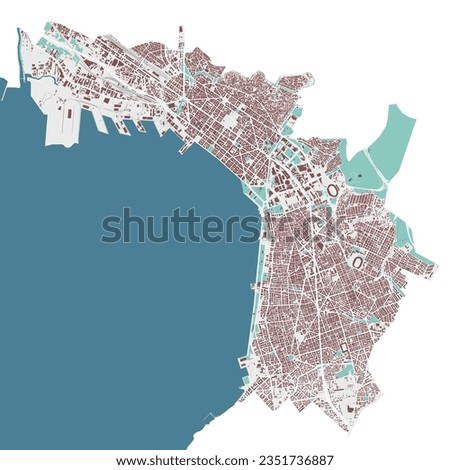 Thessaloniki map, detailed administrative area with border Royalty-Free Stock Photo #2351736887
