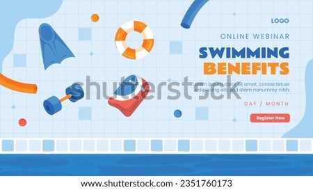 Children Swimming Lessons. swimming classes background. swimming training concept. Vector Illustration. Poster, Banner, Flyer, Template. social media post. Swimming lesson promotion poster. Coaching. Royalty-Free Stock Photo #2351760173