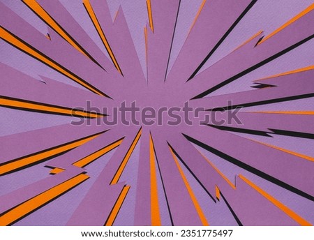 Handmade colorful paper cutting comic background. Pop art and comic concept. In halloween color.  Royalty-Free Stock Photo #2351775497