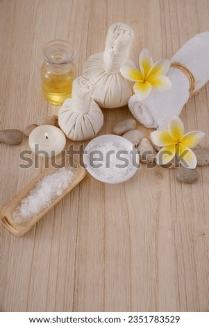 spa bath setting or wellness on wooden background ,spa background