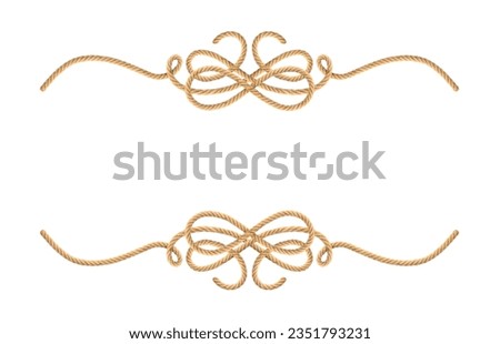 Ornate rope frame isolated on white background