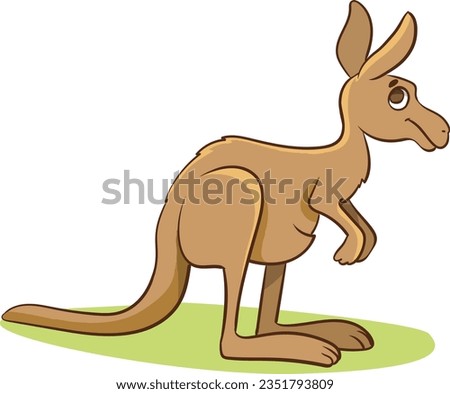 vector illustration of cute kangaroo,Cartoon Illustration of Kangaroo or Kangaroo Animal Animal Character