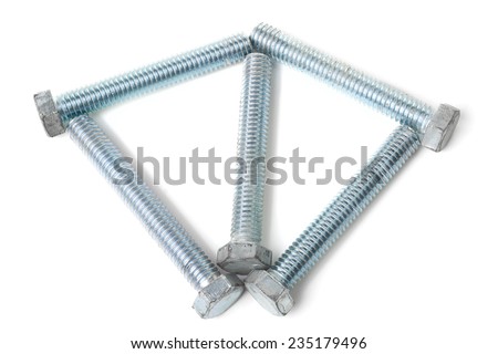 Shape from bolts with diagonal isolated on white background