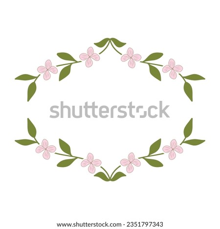 cherry tree flower frame, vector graphic design element