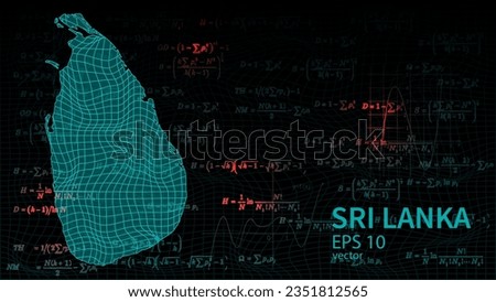 Technology vector map of Sri Lanka, connection futuristic modern website background or cover page .