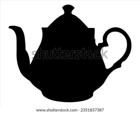 Teapot silhouette vector art white background Royalty-Free Stock Photo #2351837387