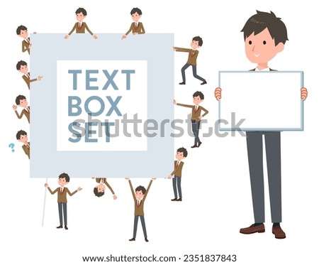 A set of blazer schoolboy with a message board.Since each is divided, you can move it freely.It's vector art so easy to edit.